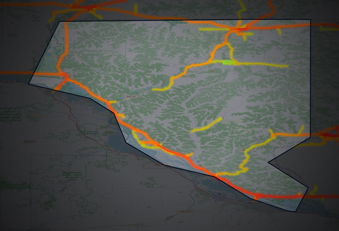 Traffic map of Buffalo, Wisconsin