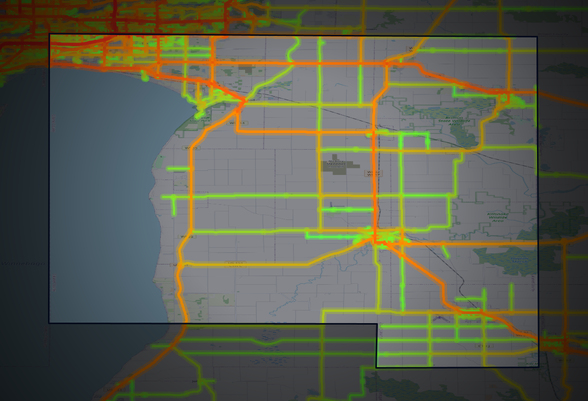 Traffic map of Calumet, Wisconsin