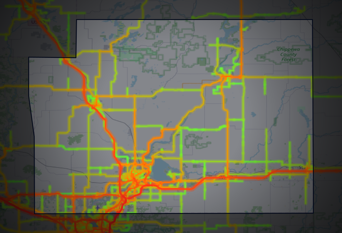 Traffic map of Chippewa, Wisconsin