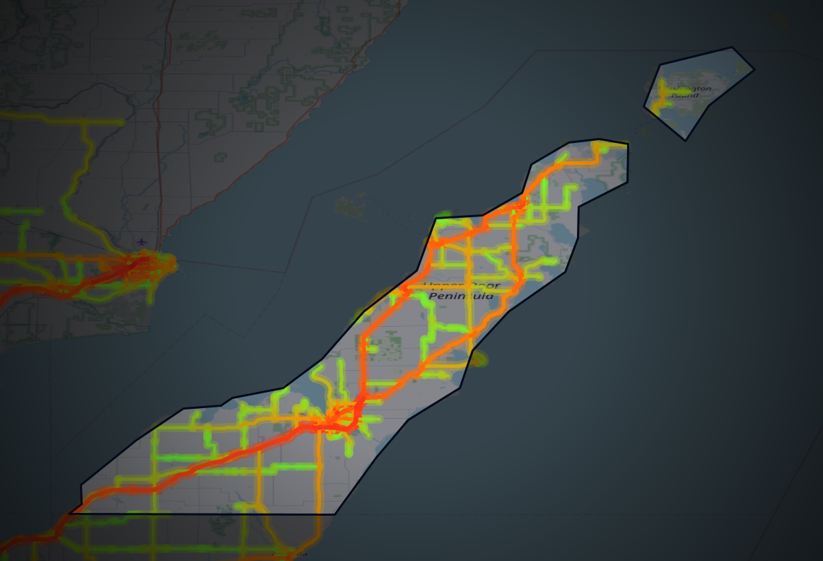 Traffic map of Door, Wisconsin