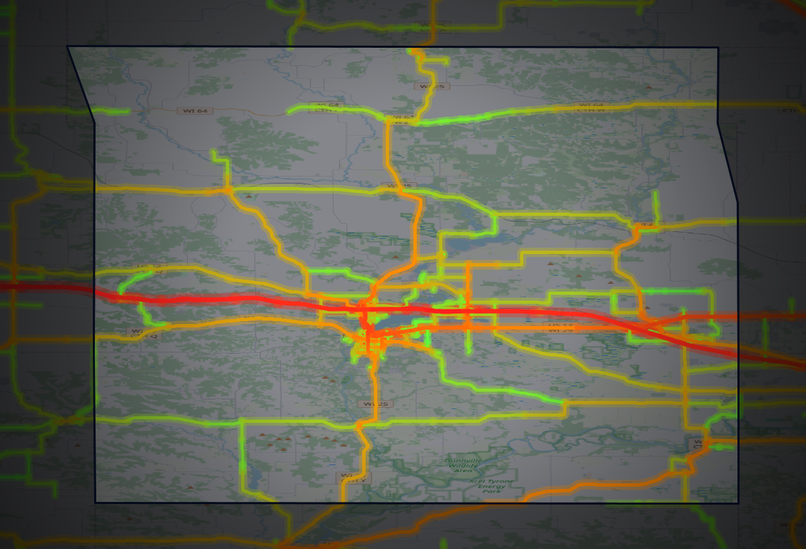 Traffic map of Dunn, Wisconsin