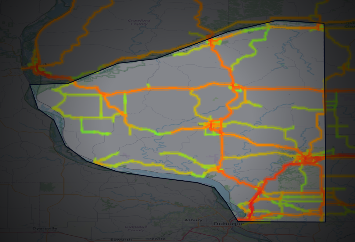 Traffic map of Grant, Wisconsin