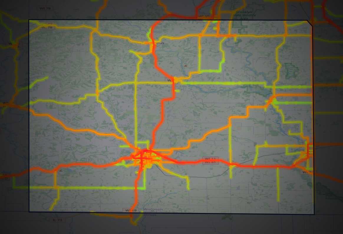 Traffic map of Green, Wisconsin