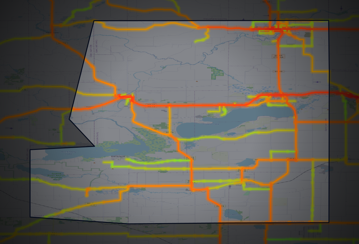 Traffic map of Green Lake, Wisconsin