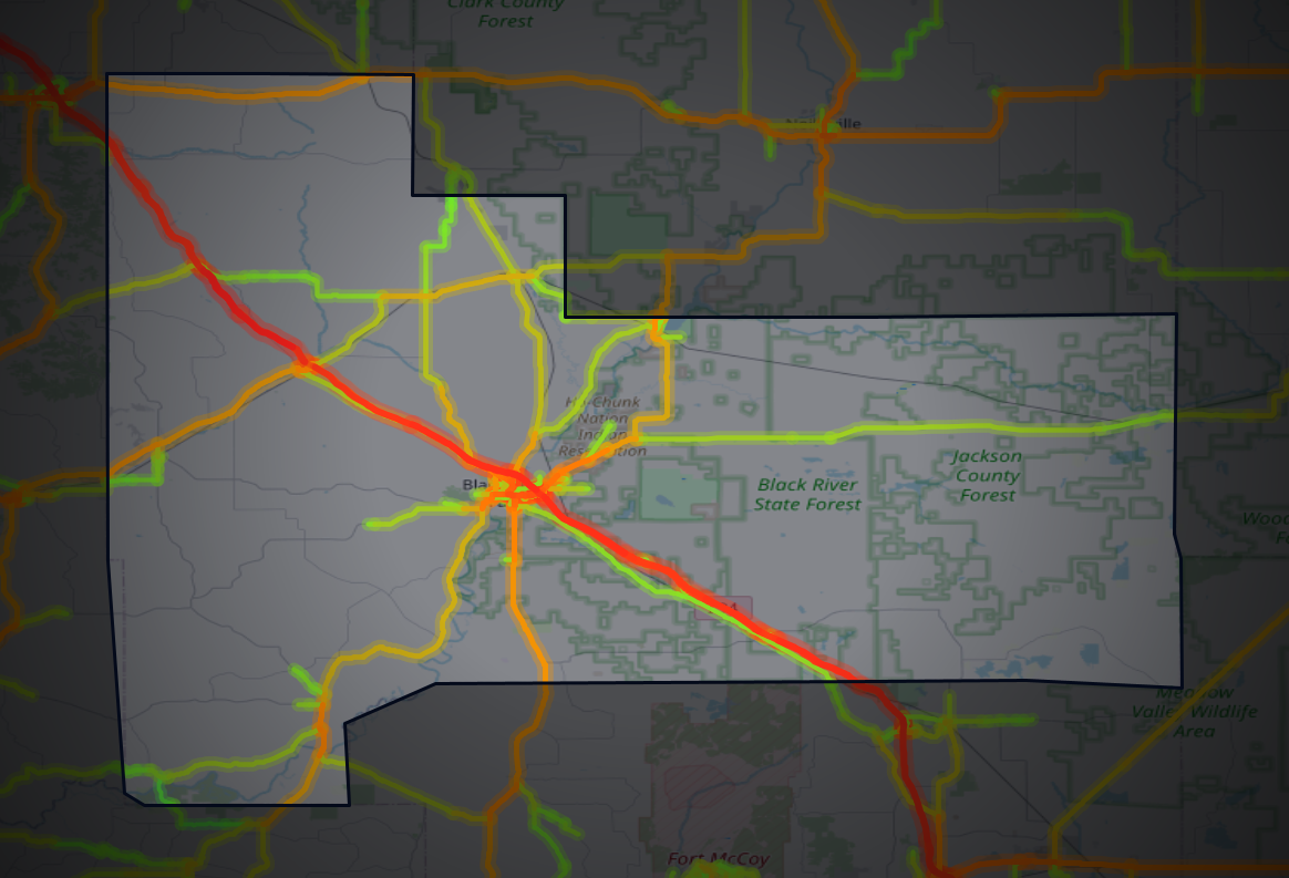 Traffic map of Jackson, Wisconsin