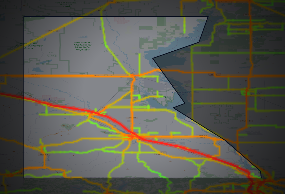 Traffic map of Juneau, Wisconsin