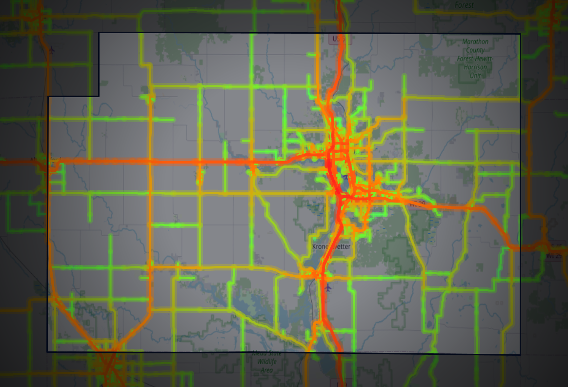 Traffic map of Marathon, Wisconsin