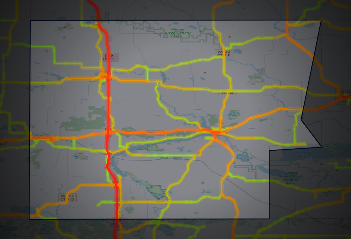 Traffic map of Marquette, Wisconsin