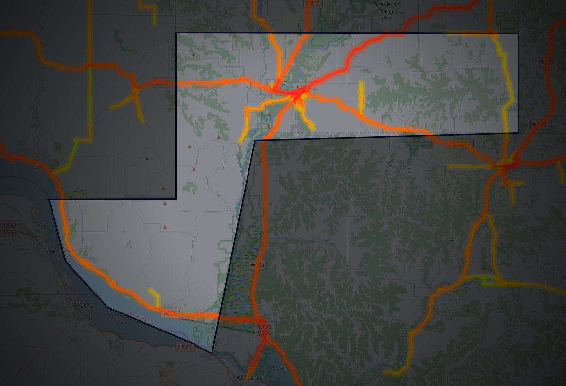 Traffic map of Pepin, Wisconsin