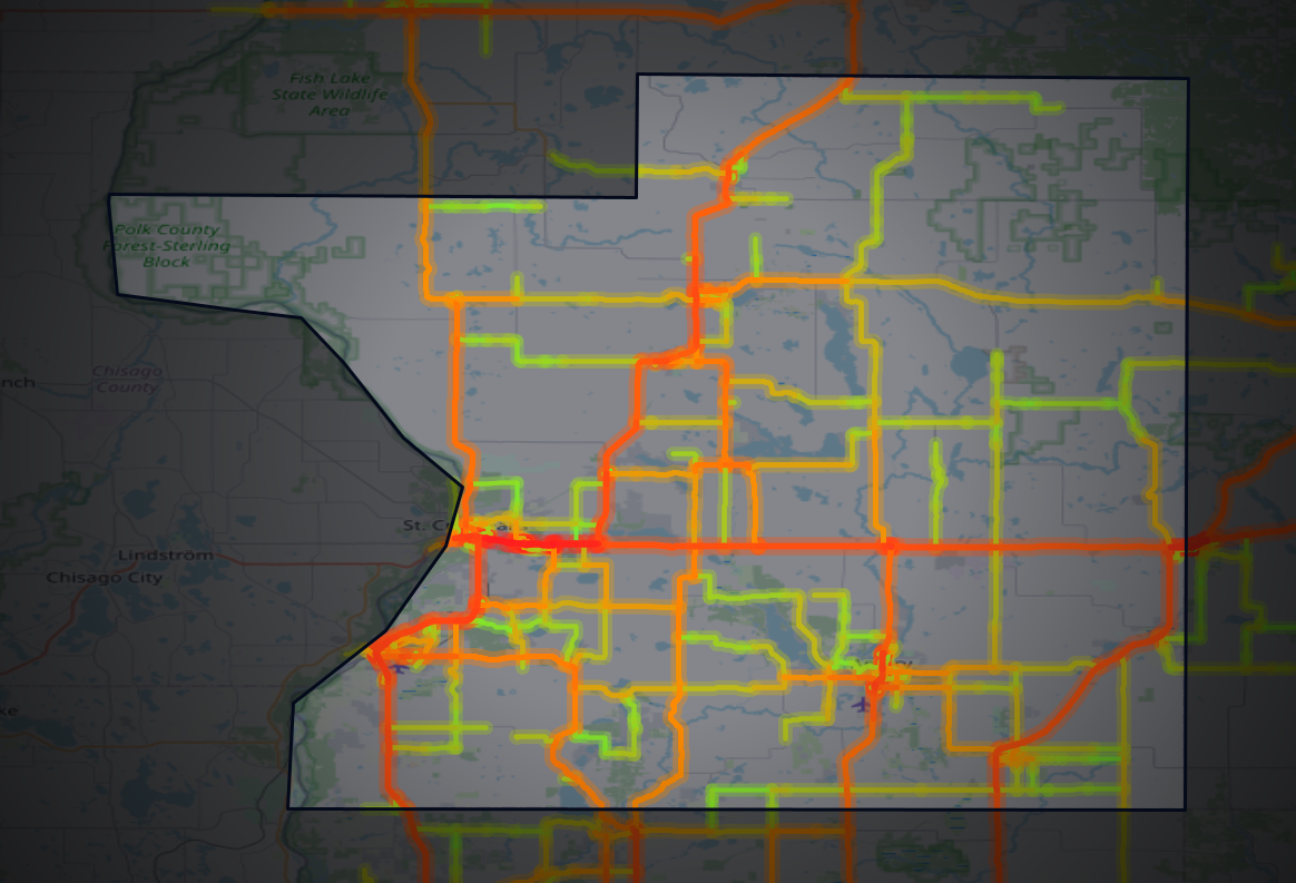 Traffic map of Polk, Wisconsin