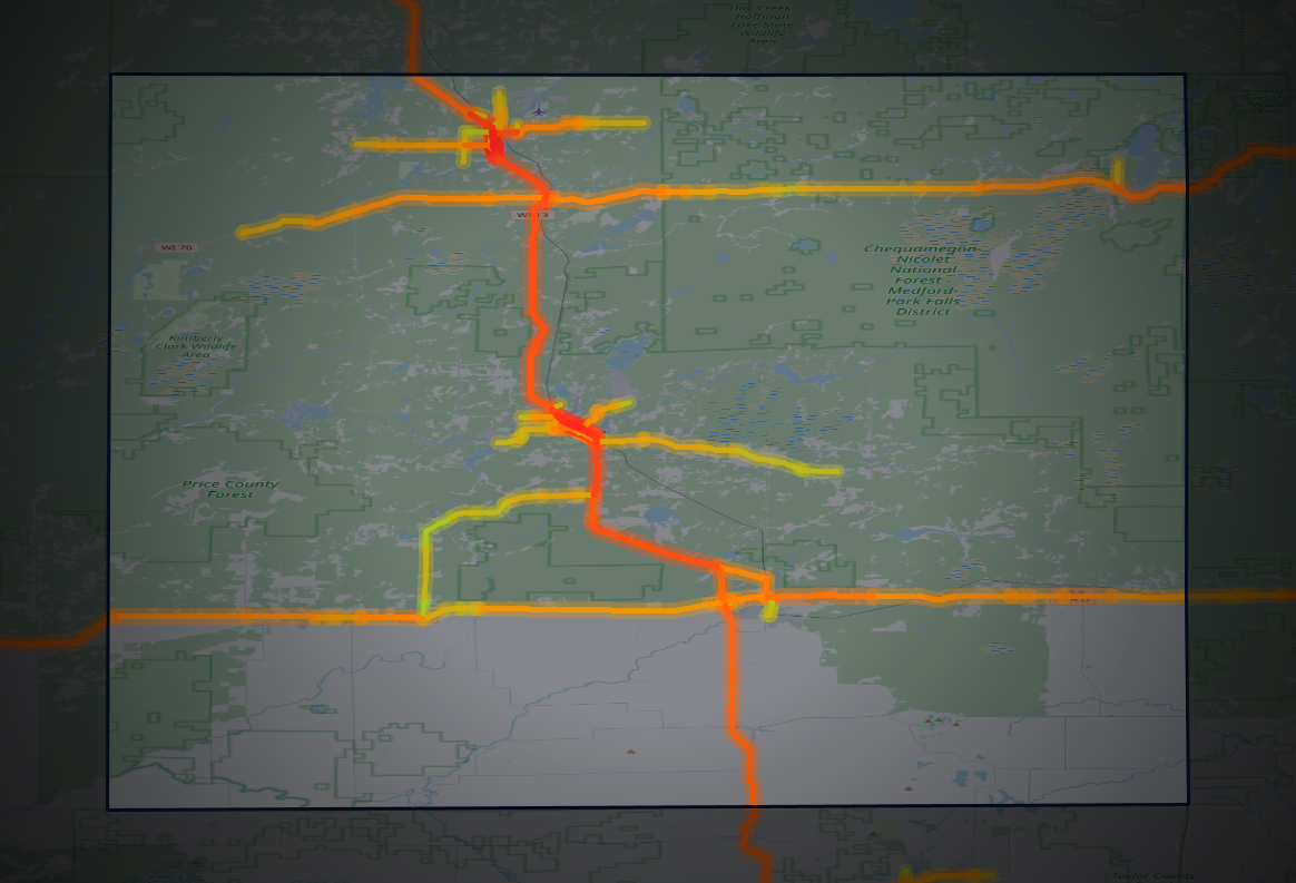Traffic map of Price, Wisconsin