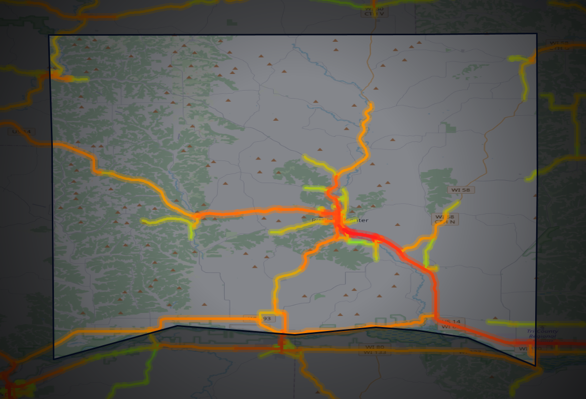 Traffic map of Richland, Wisconsin