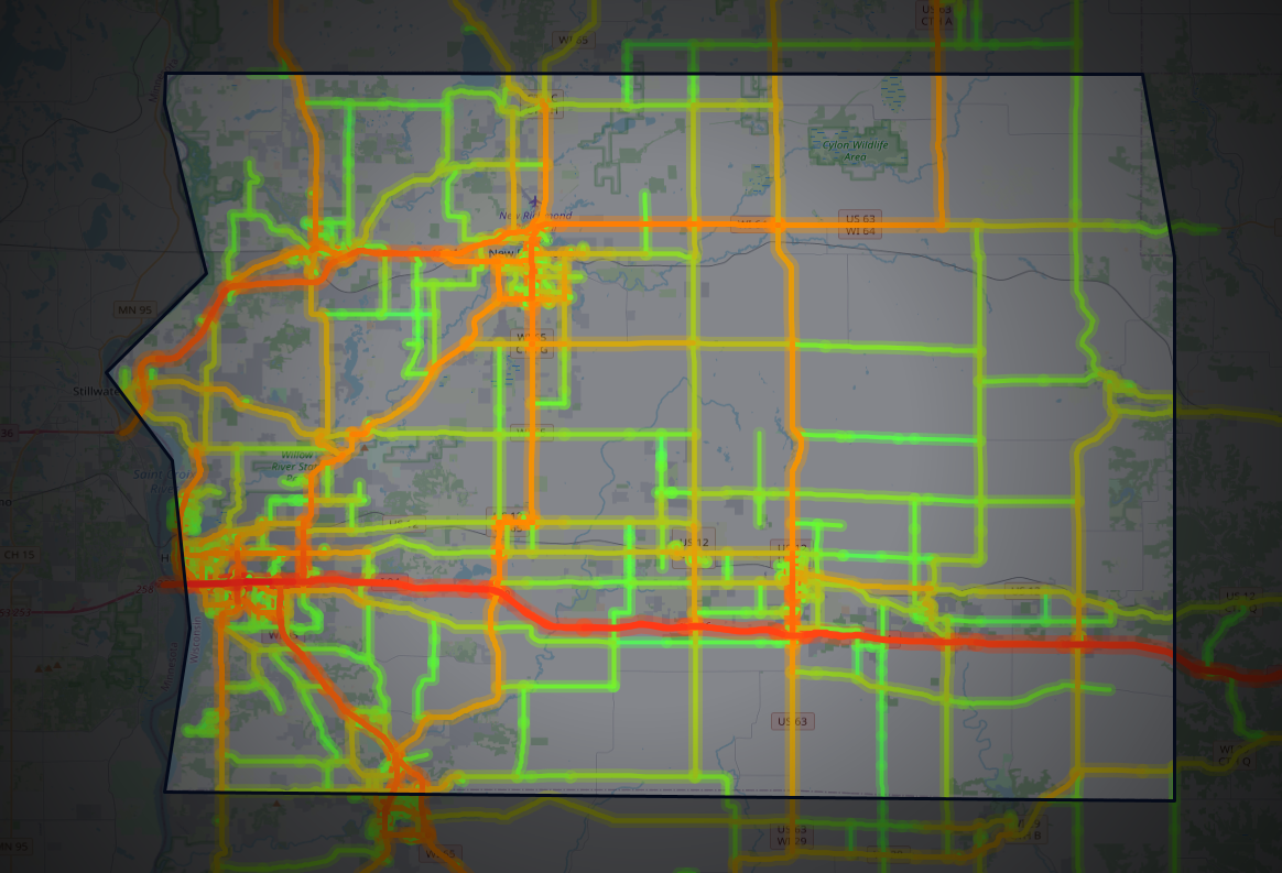 Traffic map of St. Croix, Wisconsin