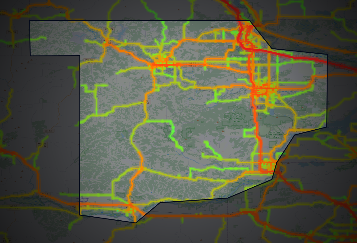 Traffic map of Sauk, Wisconsin