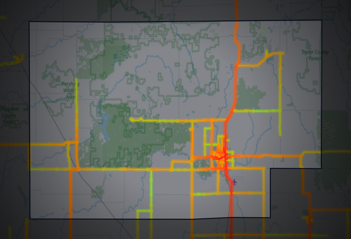 Traffic map of Taylor, Wisconsin