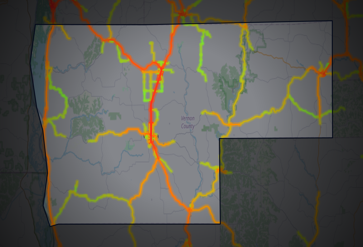 Traffic map of Vernon, Wisconsin