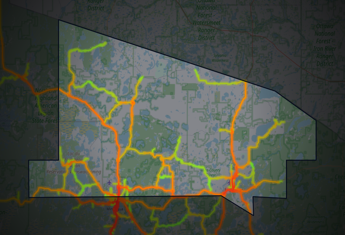Traffic map of Vilas, Wisconsin