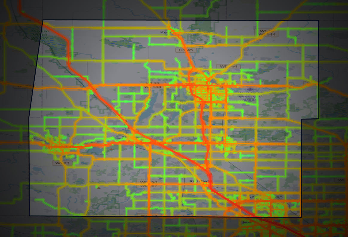 Traffic map of Washington, Wisconsin