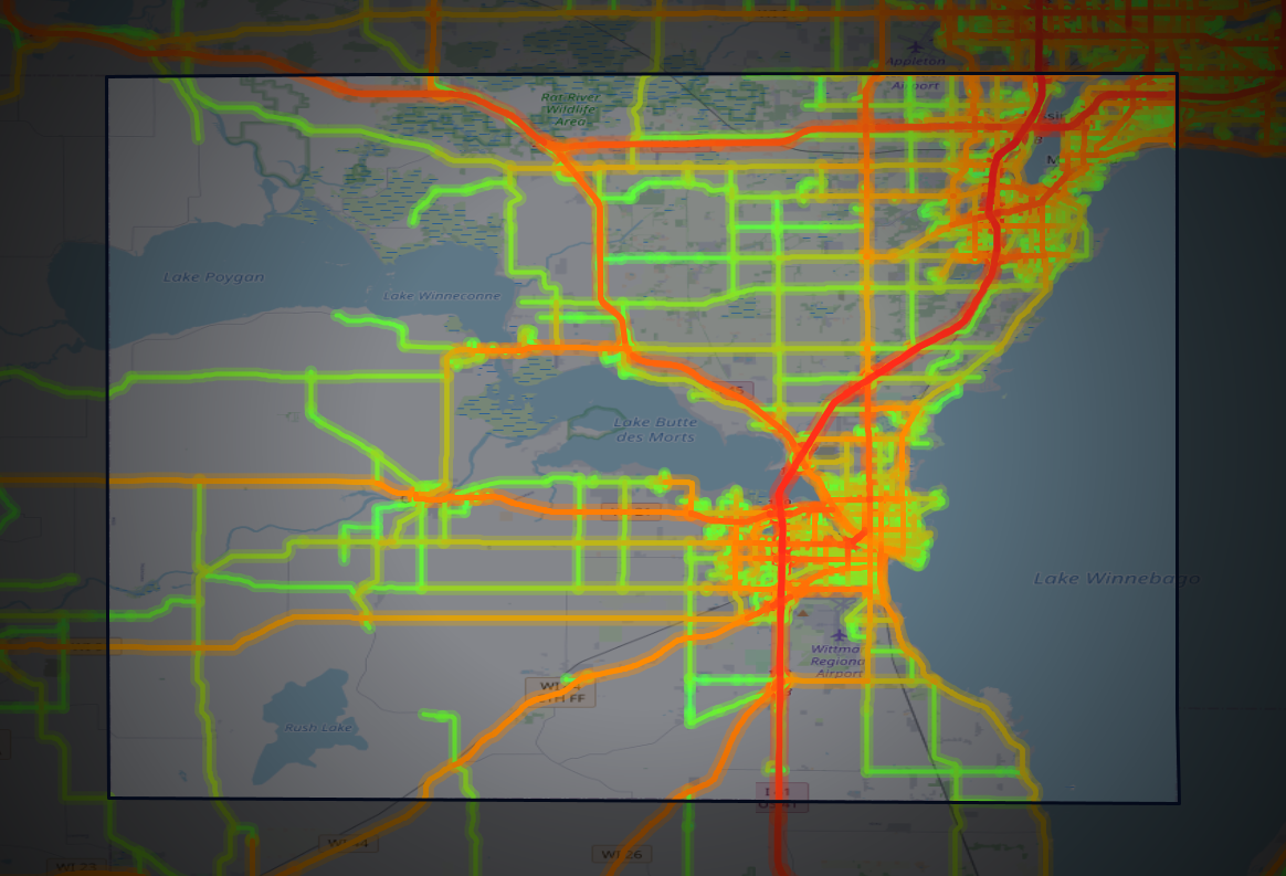 Traffic map of Winnebago, Wisconsin