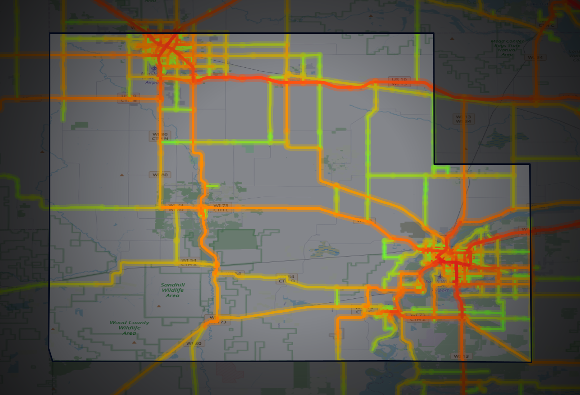 Traffic map of Wood, Wisconsin