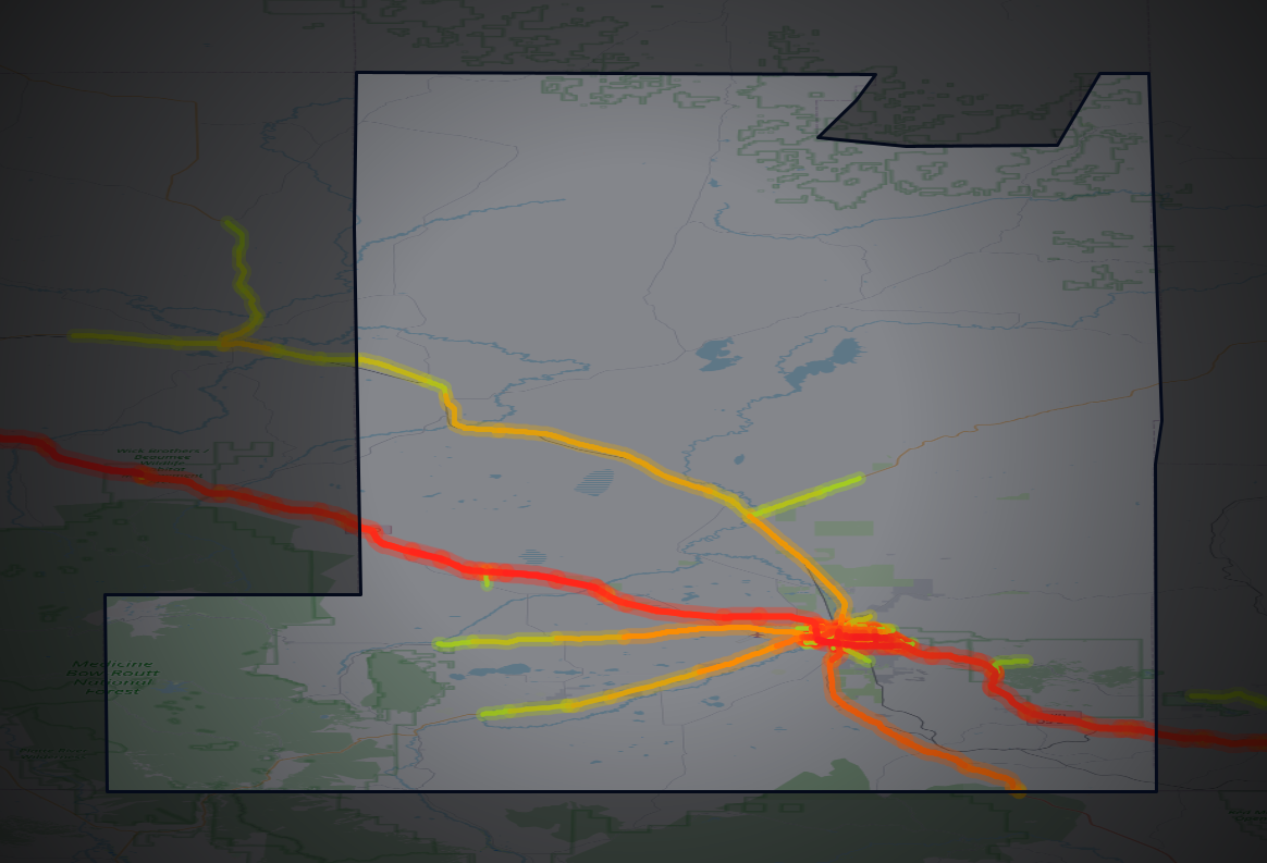 Traffic map of Albany, Wyoming