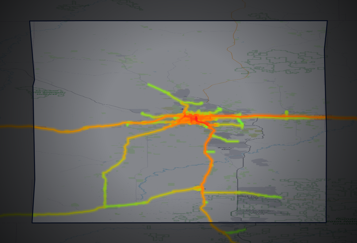 Traffic map of Campbell, Wyoming