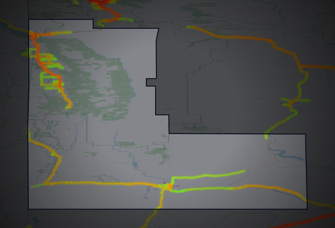 Traffic map of Lincoln, Wyoming