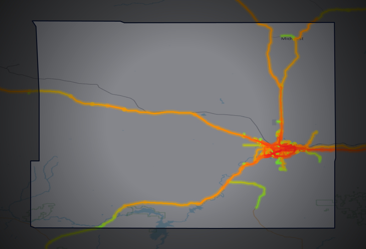 Traffic map of Natrona, Wyoming