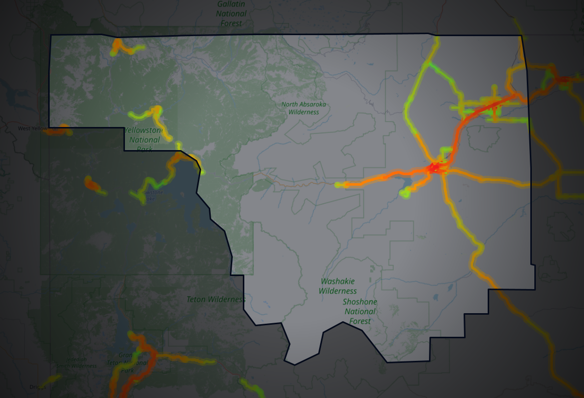 Traffic map of Park, Wyoming