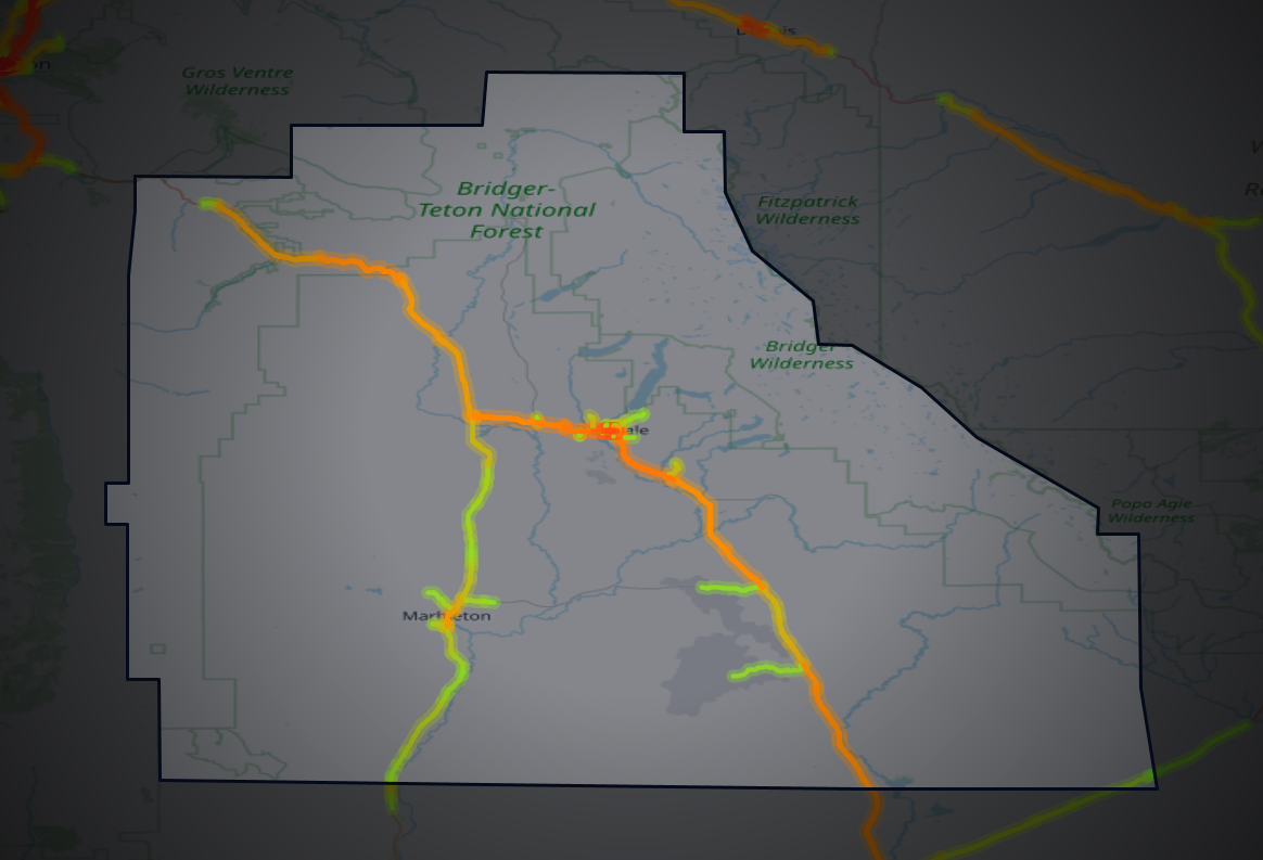 Traffic map of Sublette, Wyoming