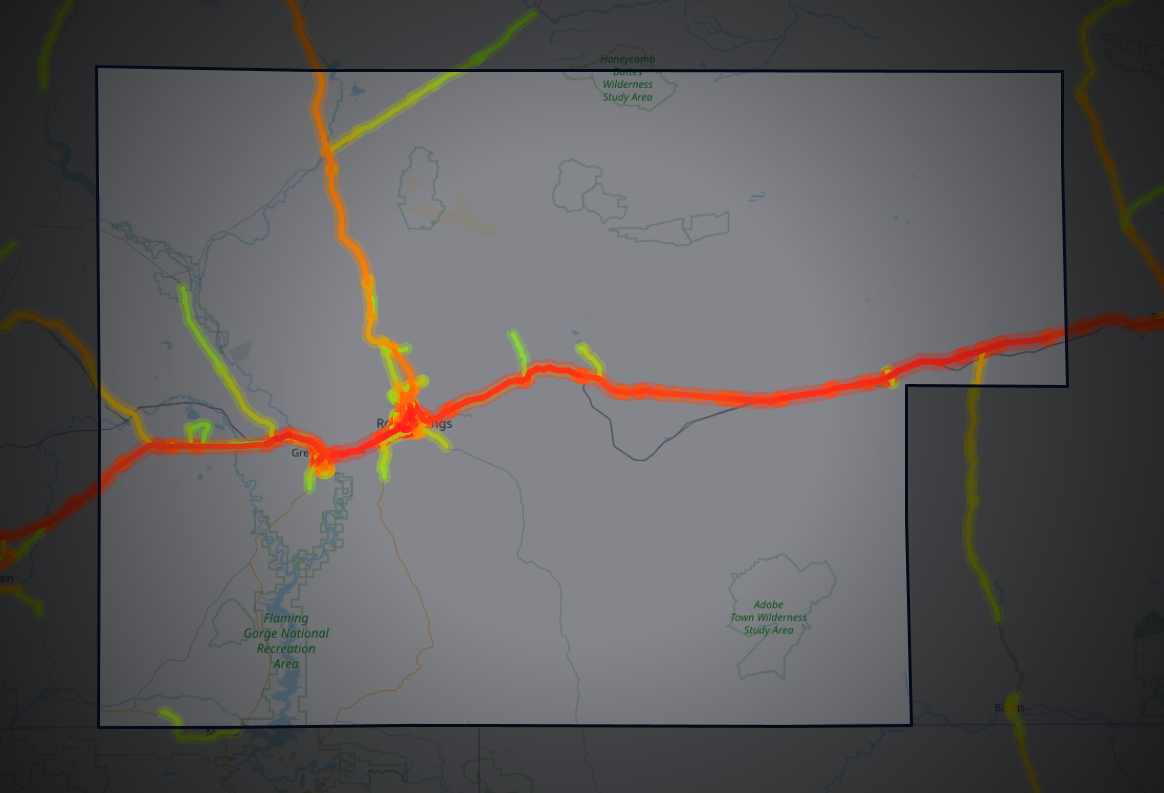 Traffic map of Sweetwater, Wyoming