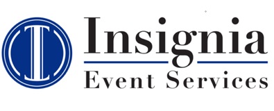 Insignia Event Services logo with a blue circular icon containing a stylized I.