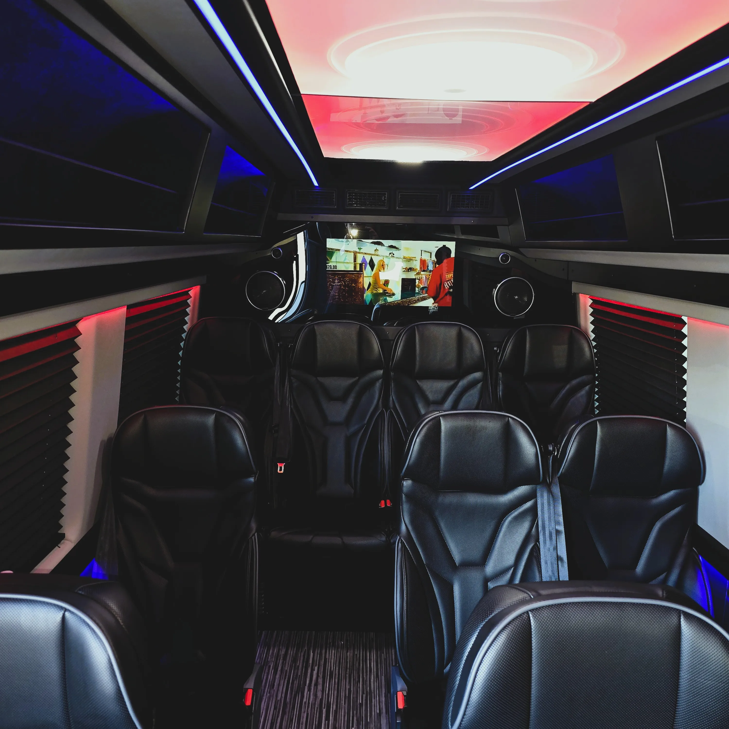 Executive Sprinter interior for wedding party transportation — State 48 Limo