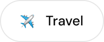 Genre Type: Airplane emoji next to the word Travel inside a rounded rectangular button.