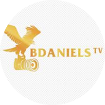 Youtuber: BDaniels TV logo featuring a golden eagle perched on a video camera lens.