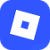 Roblox logo, a white square with a hole in the center tilted inside a blue rounded square.