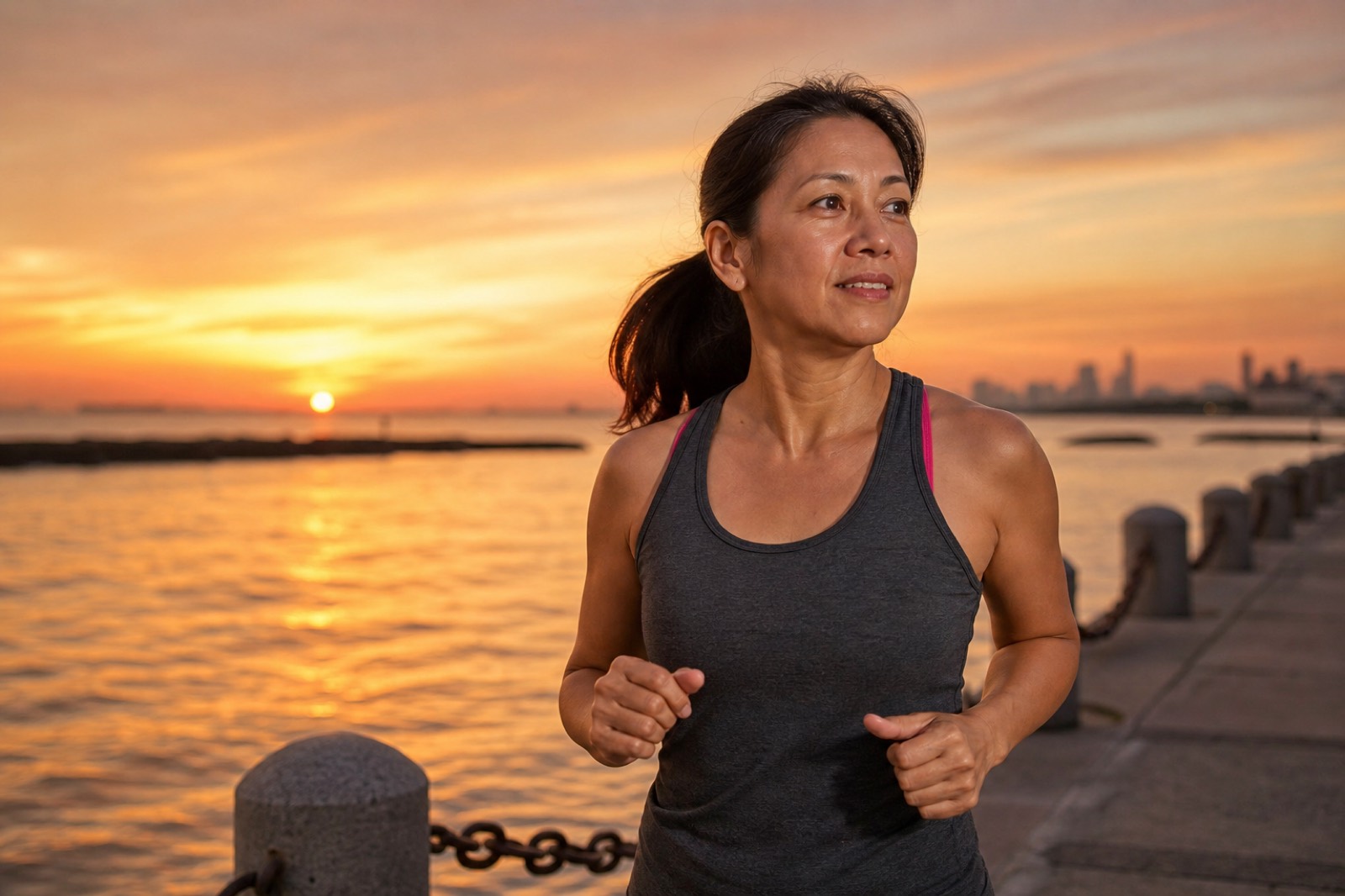Sunset jogging for metabolic heart health