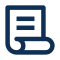 Blue icon of a document with horizontal lines and a folded corner.