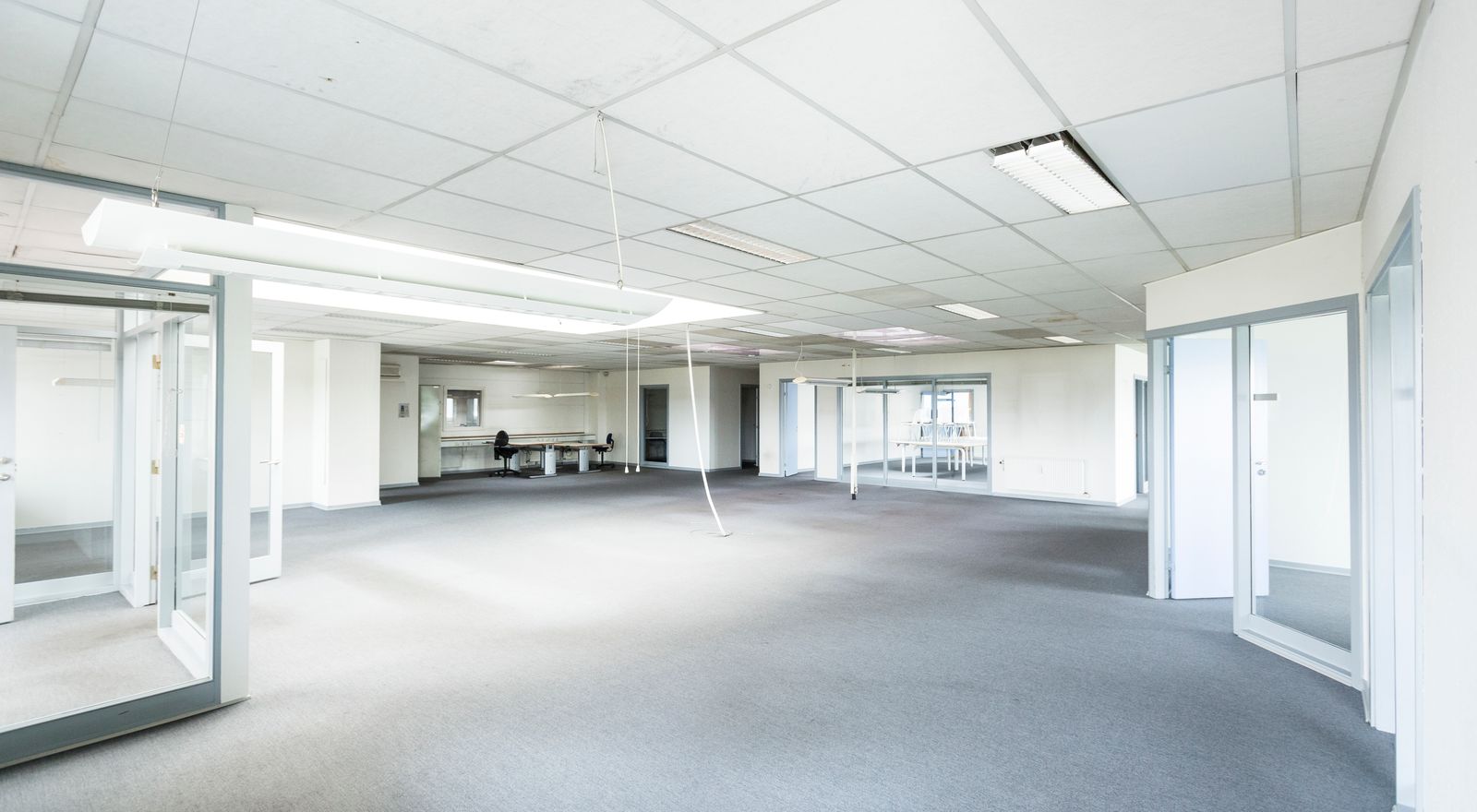 Empty commercial space awaiting a practice buildout