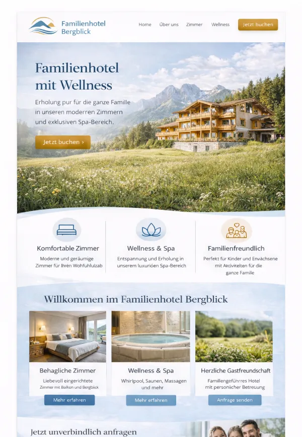 A picture tht shows an example of an Website Landhotel