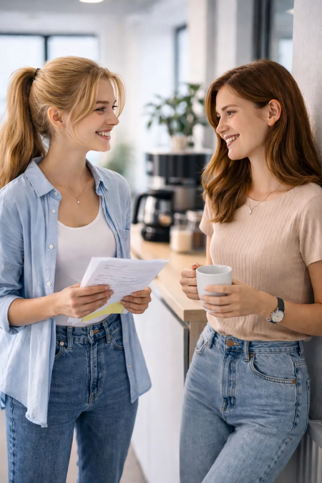 Zwei Personen am Besprechen