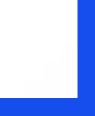 Minimalistyczny wzór z czarnych, białych i niebieskich geometrycznych kształtów tworzących schodkową kompozycję.
