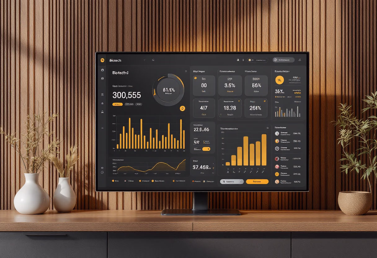 [interface] screenshot of ai software interface for a biotech company