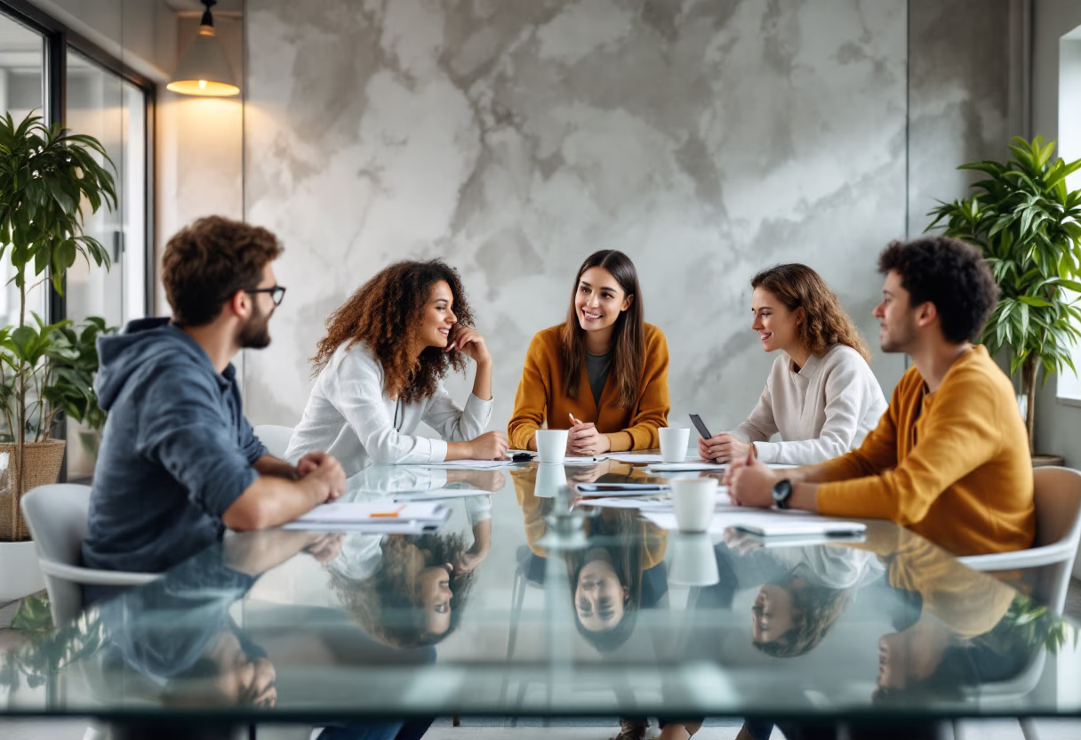 image of brainstorming session (for a productivity tools business)