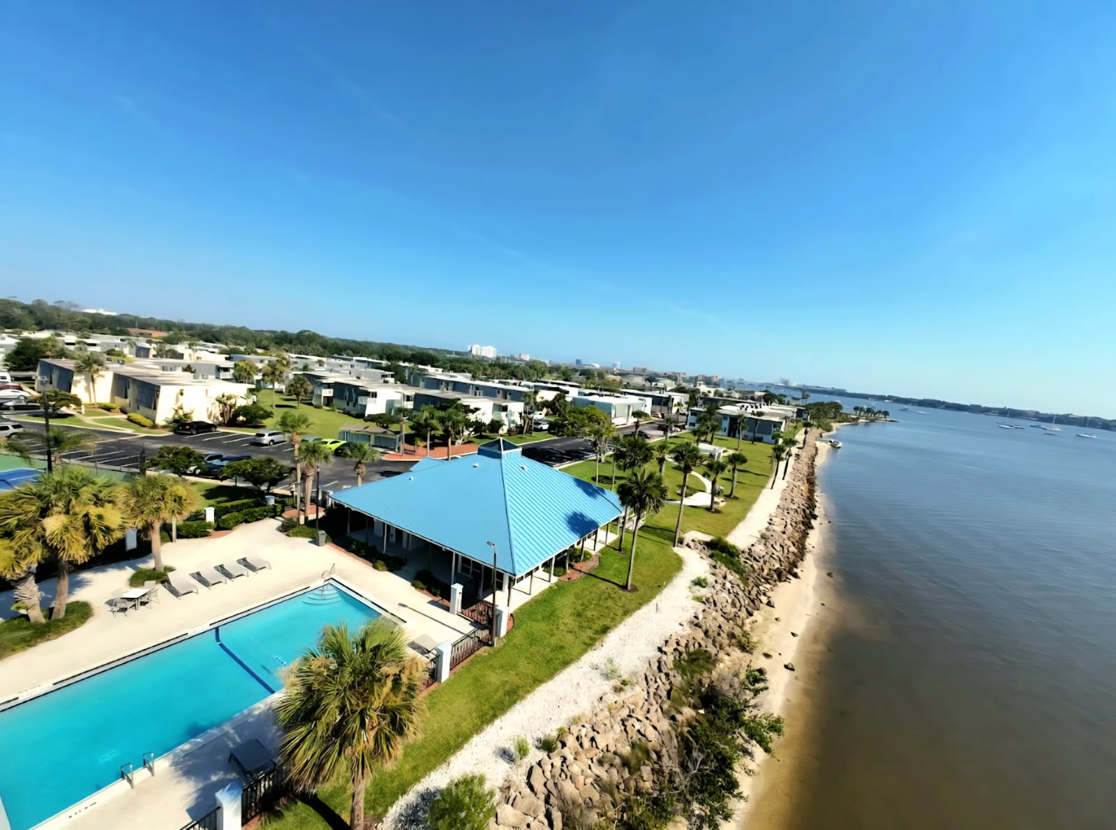 Exterior of property with water view