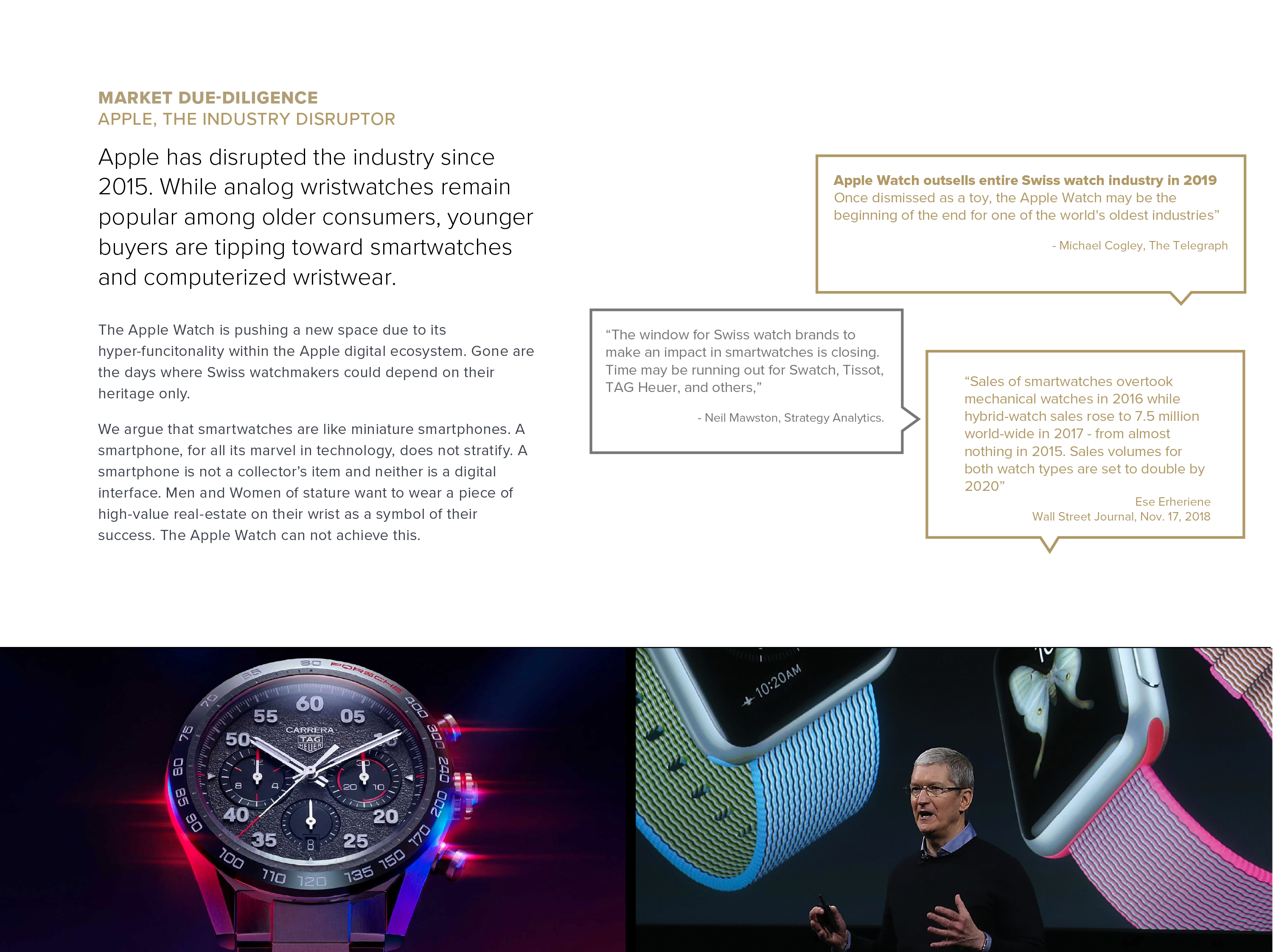 Market analysis illustrating how the Apple Watch disrupted traditional watchmaking and shifted younger consumers toward smartwatch ecosystems.