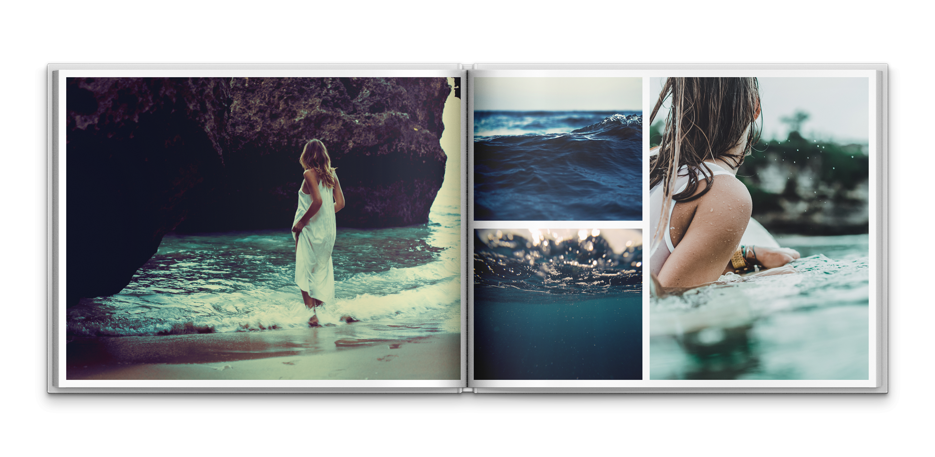 Coastal lifestyle imagery used to illustrate aspirational luxury living through ocean environments and experiential storytelling.