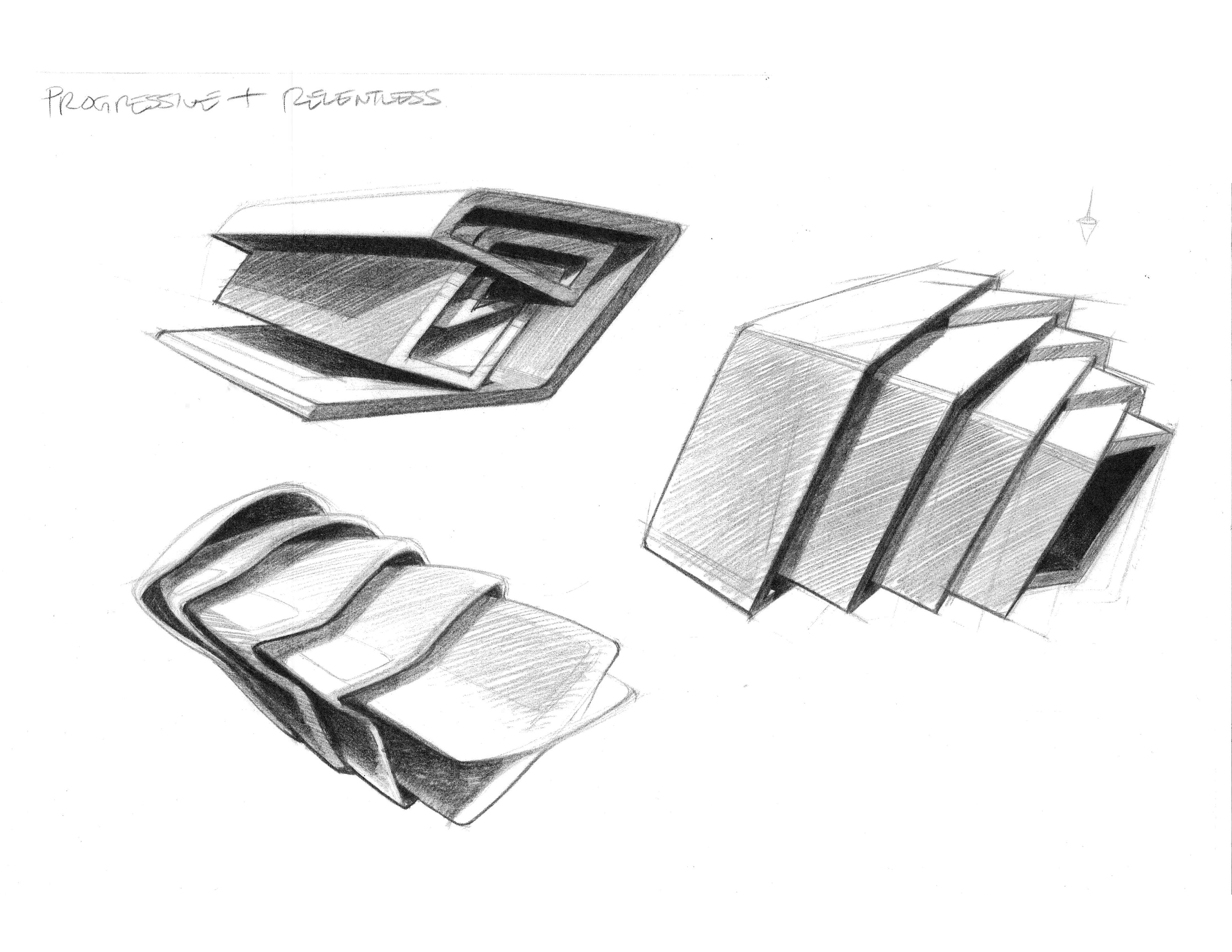Iterative form exploration combining layered structural elements with progressive, modular transitions.