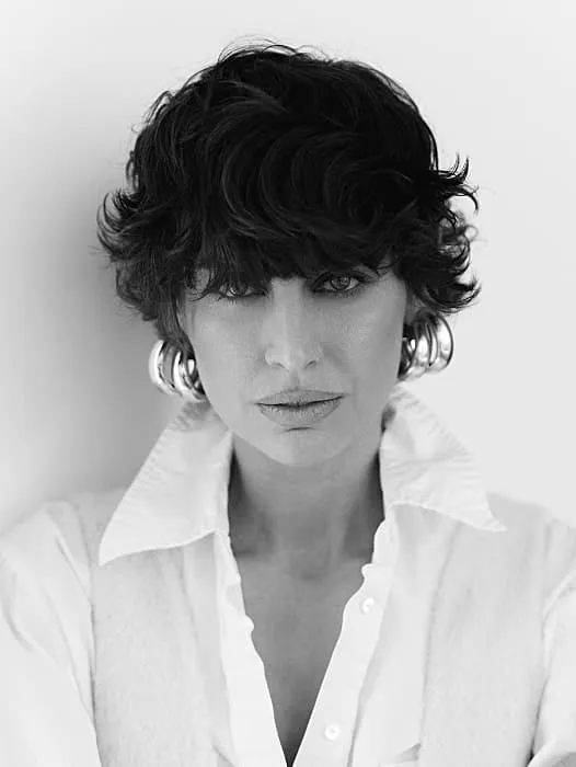 Irina, co-founder of the creative agency, black and white portrait