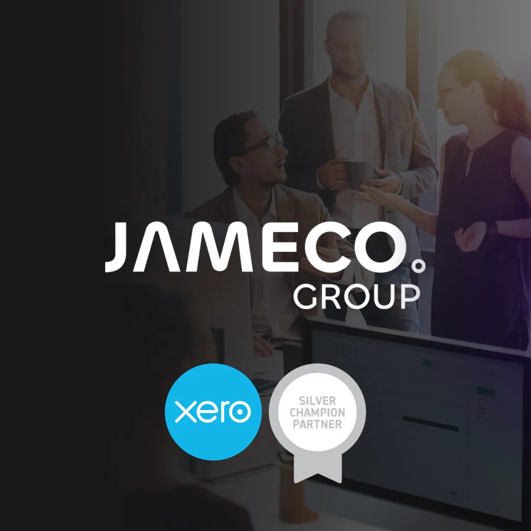 JAMECO Group logo and Xero Silver Champion Partner badge.